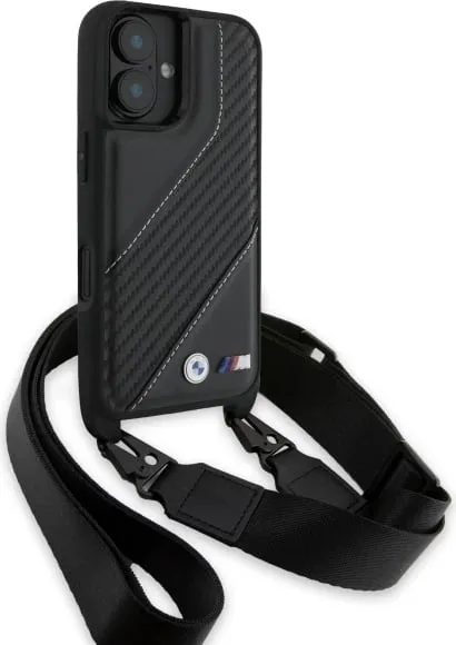 Mbështjellës BMW M Edition Carbon Stripe & Strap për iPhone 16 Plus, i zi - 3