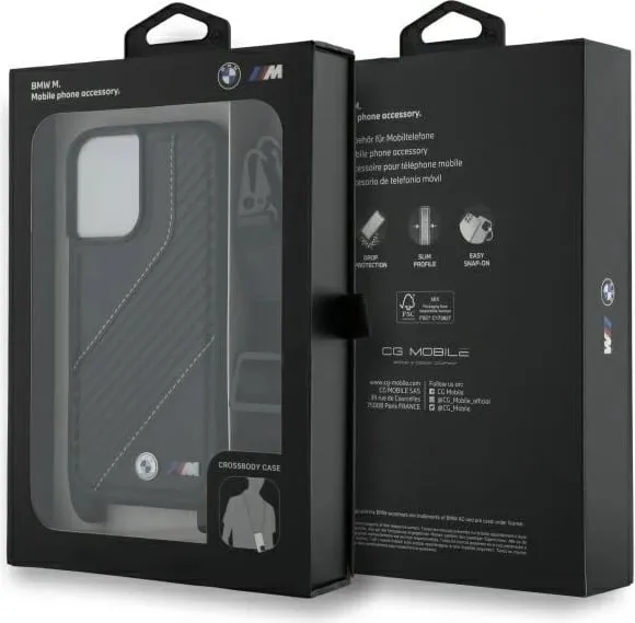 Mbështjellës BMW M Edition Carbon Stripe & Strap për iPhone 16 Plus, i zi - 5