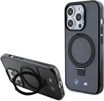 Mbështjellës BMW Ring Stand M Collection MagSafe për iPhone 15 Pro, i zi