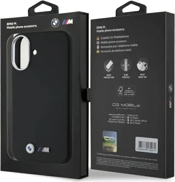 Mbështjellës BMW M Smooth Full Wrapped Metal MagSafe për iPhone 16, Zi - 2