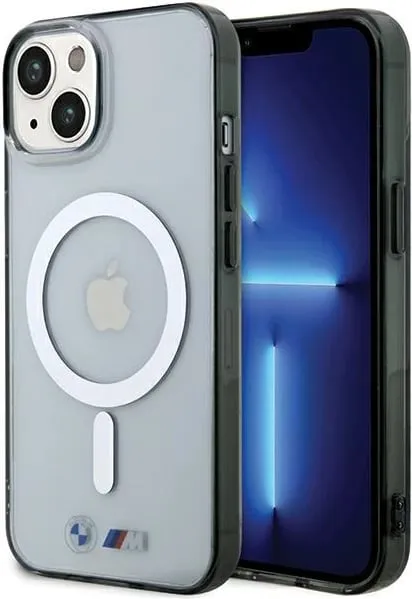 Mbështjellës BMW Silver Ring MagSafe për iPhone 15, Transparent - 1