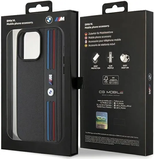 Mbështjellës BMW Tricolor M Collection për iPhone 15 Pro, i zi - 2