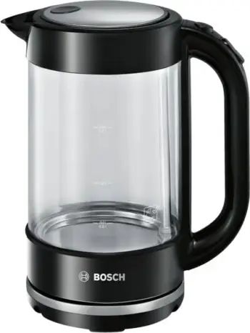 Vluese uji Bosch TWK70B03, 1.7 L, 2400 W, e zezë / transparente