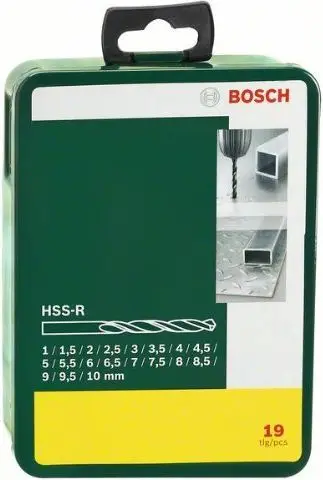 Set turielash HSS cylindrical 1.5 2 7 4.5 4 5.5 5 1 3 2.5 3.5 6 10 6.5 7.5 8 8.5 9 9.5mm set (2.607.019.435)