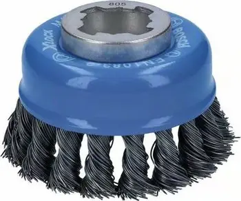 Furçë filxhan metalike Bosch X-LOCK Heavy, 75mm, tel i përdredhur 0.5mm
