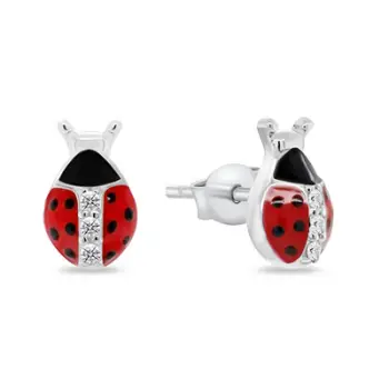 Vathë për femra Brilio Silver Ladybugs EA951W, të kuq/argjendtë