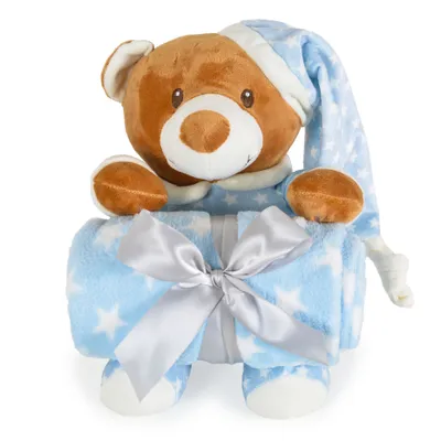 Set batanije dhe pelush Cangaroo Addie Bear, e kaltër - 2
