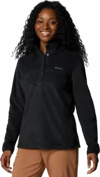 Bluzë polar Columbia Benton Springs 1/2 Snap Pull Over II, për femra, me fleece, e zezë