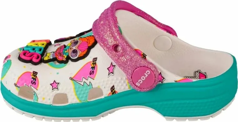 Papuqe Crocs për fëmijë, të bardha me ngjyra - 2