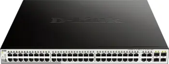 Switch D-Link DGS-1210-52MP PoE, 48 porte Gigabit, 4 porte SFP, rackmount, i zi