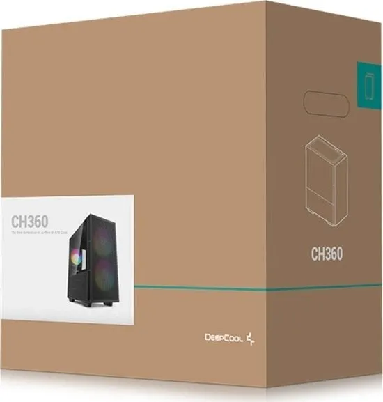 Kasë Deepcool CH360 ARGB, e zezë, Mini Tower - 11