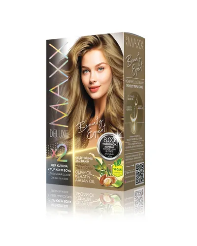 Ngjyrë për flokë Maxx Deluxe B.Expert, 8.00 Intense Light Blonde, 50ml - 1