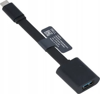 Përshtatës Dell, USB-A në USB-C, i zi - 1