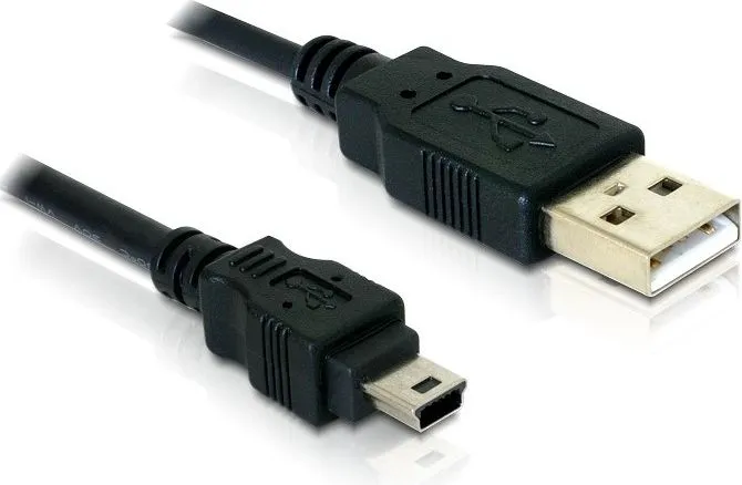 Kabllo USB Delock USB A - MiniUSB 82252, 1.5m, e zezë - 1