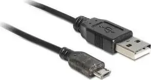 Kabllo Delock USB-A - microUSB, 1.5 m, e zezë