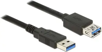 Kabllo DeLock USB A - USB A 85057, 3m, e zezë