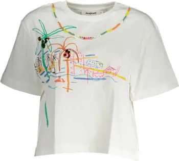 Maicë DESIGUAL për femra, e bardhë