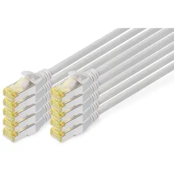 Kabllo rrjeti Digitus Cat6a S/FTP, 1m, set 10 copë, RJ-45, gri