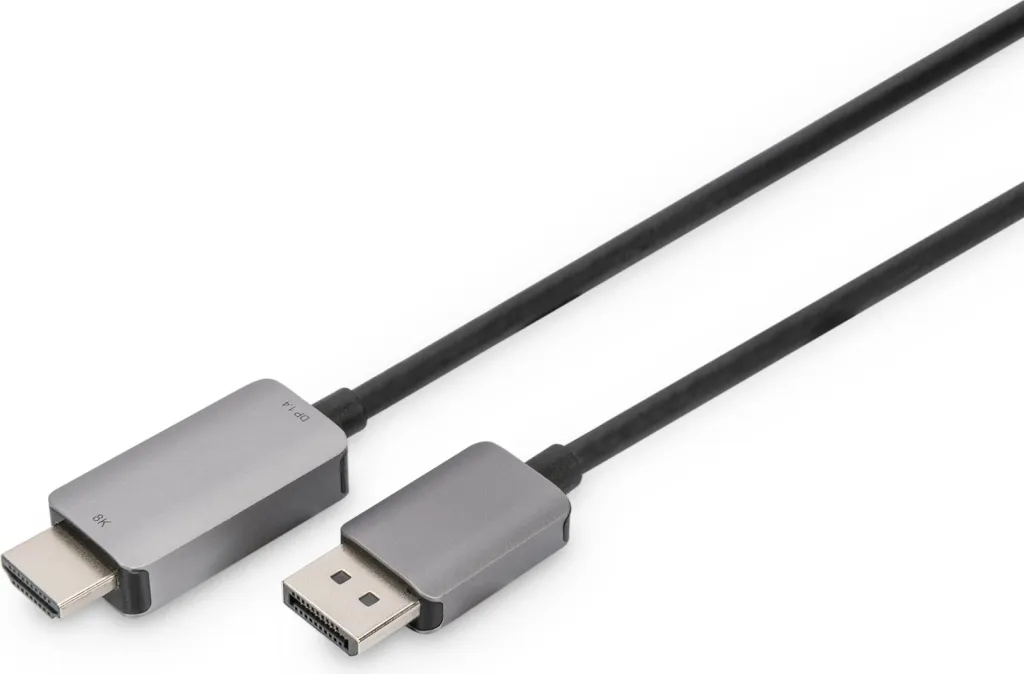 Kabllo adapter Digitus DisplayPort në HDMI, 1m, 8K, e zezë - 1