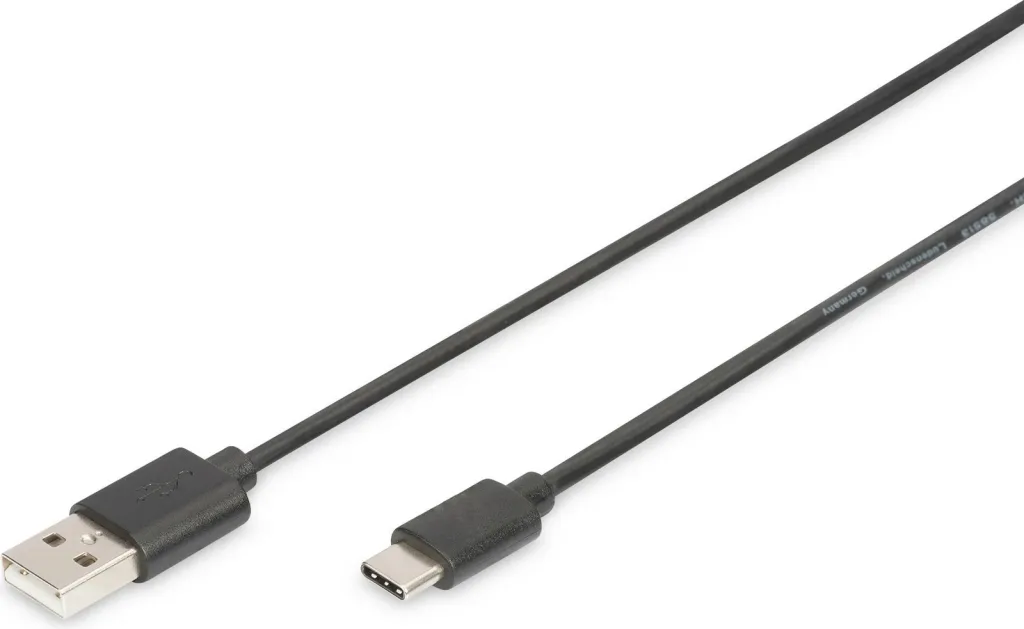 Kabllo USB Digitus Type-C në USB A, 1m, USB 2.0, e zezë - 1