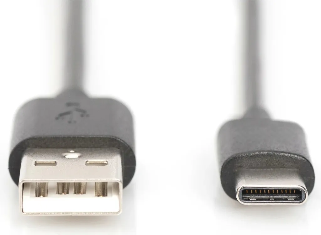 Kabllo USB Digitus Type-C në USB A, 1m, USB 2.0, e zezë - 2