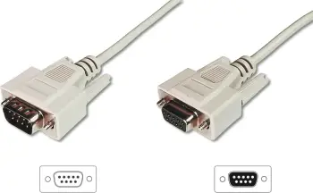 Kabllo zgjatues Digitus, D-Sub9/M - D-Sub9/F, 2 m, Beige