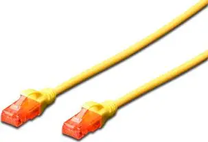 Kabllo rrjeti Digitus Patchcord UTP, CAT 6, RJ-45 - RJ-45, 10m, e verdhë