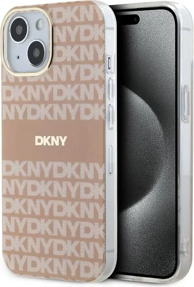 Mbështjellës DKNY IML Mono & Stripe MagSafe për iPhone 15 Plus / 14 Plus, Rozë - 1