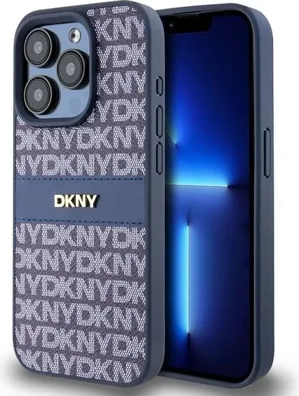 Mbështjellës DKNY Mono Stripe & Metal Logo për iPhone 15 Pro, Kaltër - 1