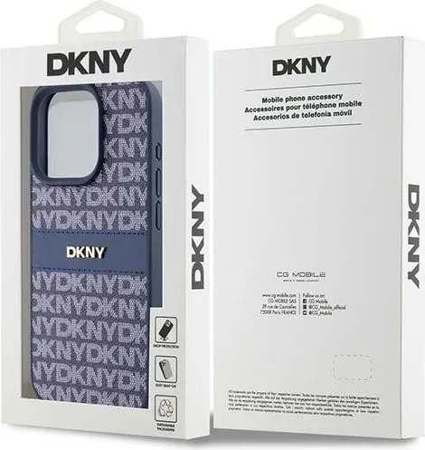 Mbështjellës DKNY Mono Stripe & Metal Logo për iPhone 15 Pro, Kaltër - 2