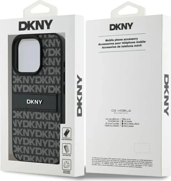 Mbështjellës DKNY Texture Pattern Tonal Stripe për iPhone 16 Pro, i zi - 2