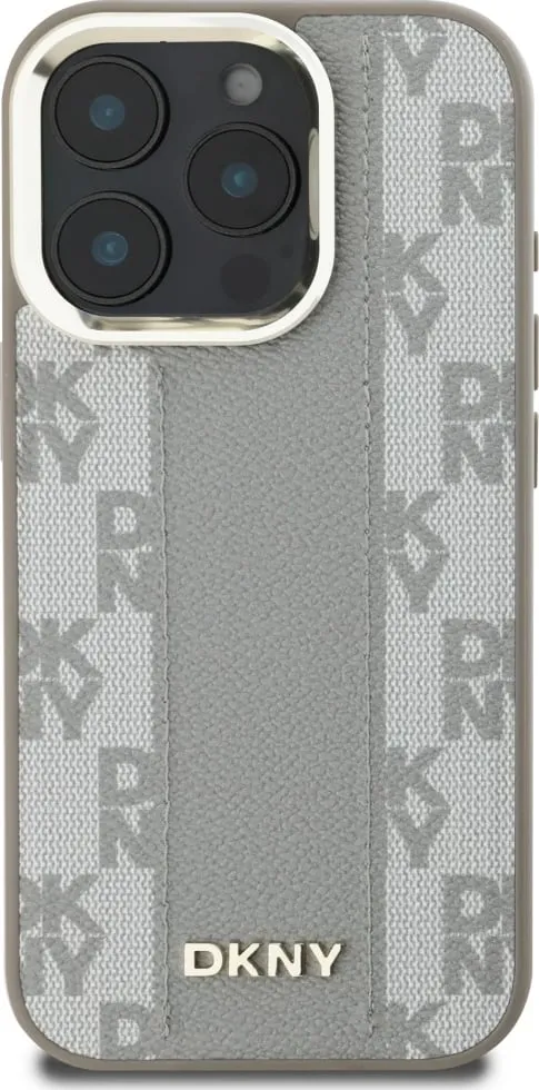 Mbështjellës DKNY Checkered Pattern MagSafe për iPhone 16 Pro, Bezhe - 3