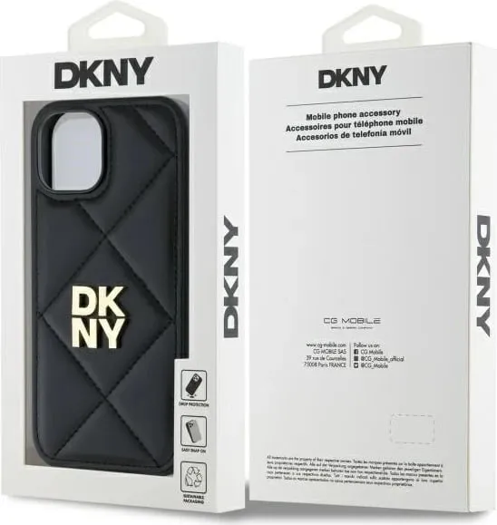 Mbështjellës DKNY Quilted Stack Logo për iPhone 15, i zi - 2