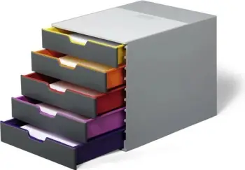 Kuti me sirtarë Durable VARICOLOR 5, plastikë, multingjyrëshe, 5 sirtarë