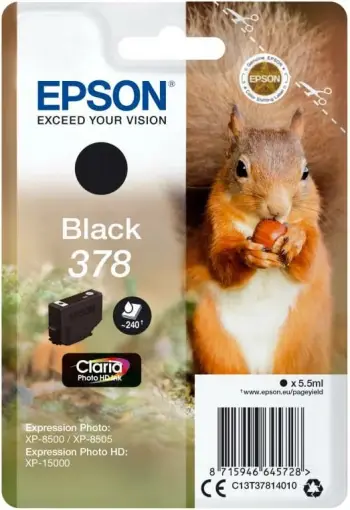 Ngjyrë Epson Singlepack 378 Claria Photo HD Ink, e zezë