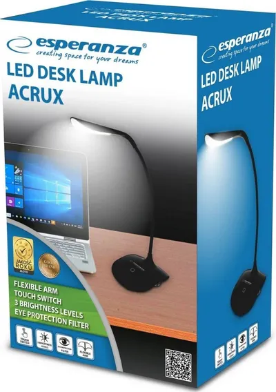 Llambë tavoline Esperanza, USB, e zezë - 3