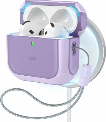 Mbështjellës ESR Orbit HaloLock për AirPods 4, MagSafe, vjollcë