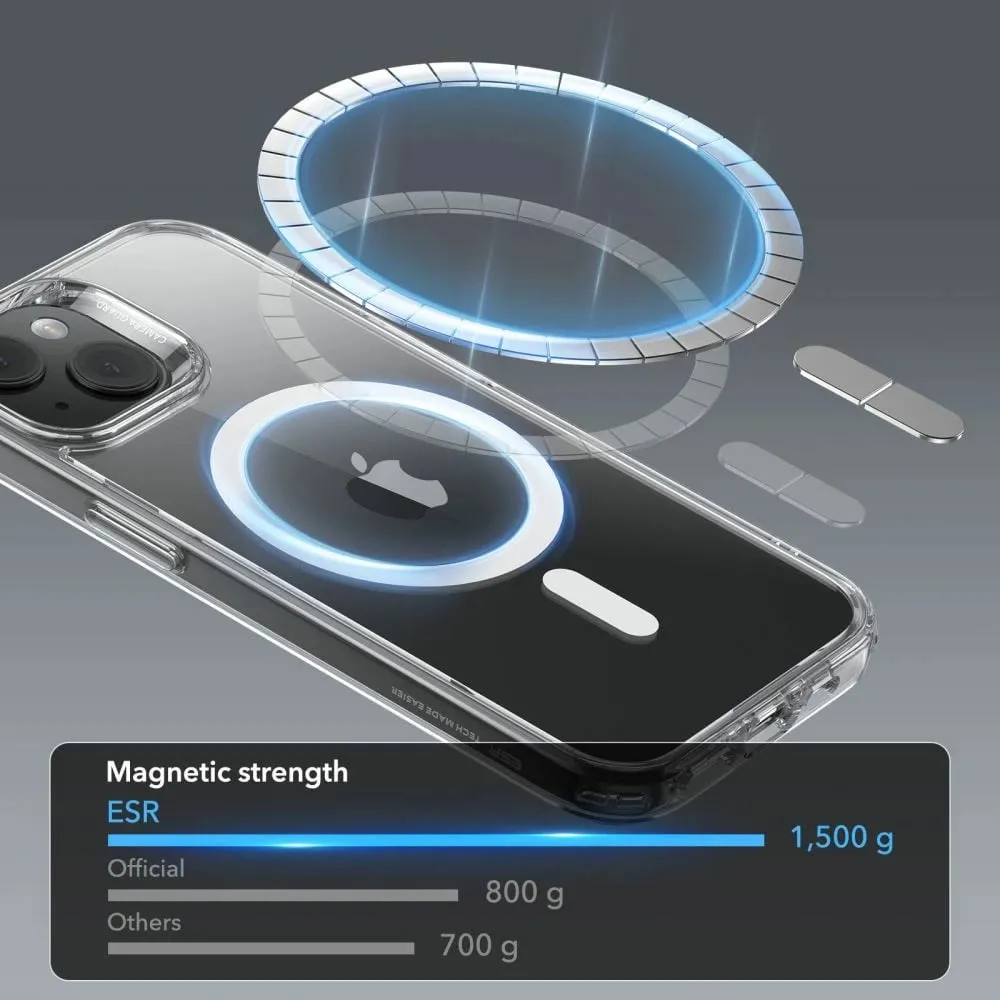 Mbështjellës ESR Classic Hybrid HaloLock me MagSafe për iPhone 15, Transparent - 12