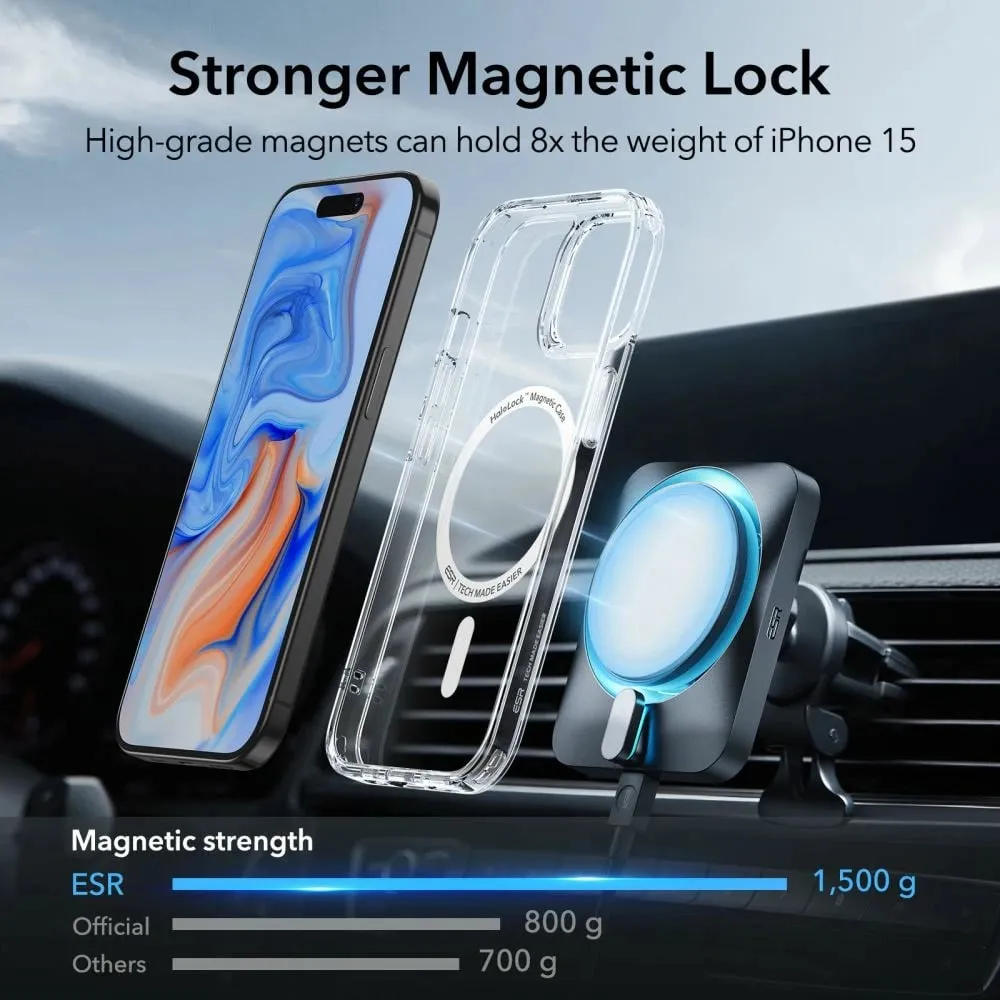 Mbështjellës ESR Classic Hybrid HaloLock me MagSafe për iPhone 15, Transparent - 6
