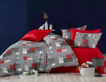 Set mbulesë për jorgan king size, L'essentiel, e kuqe, e bardhë, e zezë, 478