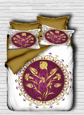 Set mbulesë për jorgan king size, L'essentiel, ngjyrë kafe, e bardhë, vjollcë, 139