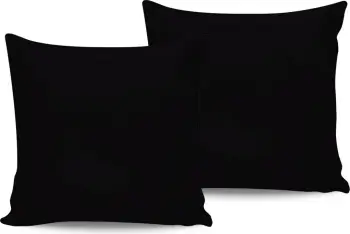 Set këllëfësh jastëku saten, 2 copë, ngjyrë e zezë, L'essentiel