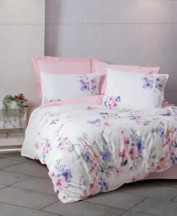 Set mbulesë jorgani Ranforce Single XXL, Jayda, rozë, L'essentiel