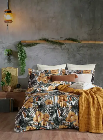 Set mbulesë për jorgan king size, saten, Tropik, L'essentiel