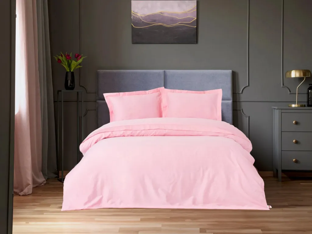 Set mbulesë për jorgan dopio satin, rozë, L'essentiel, Elegant - 1