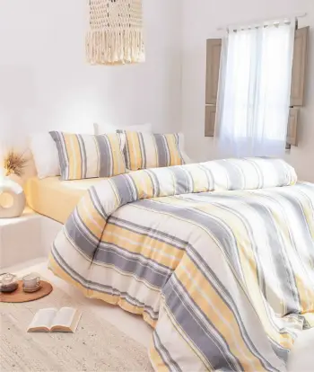 Set mbulesë për jorgan dopio, L'essentiel, Viento, ngjyrë e verdhë