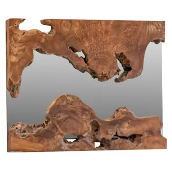 Pasqyrë FH9361 katrore, dru TEAK, ngjyrë natyrale, 62x62x5 cm