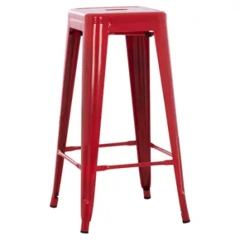 Karrige për bar MELITA-PRO FH8642.44 metalike, e kuqe, 43x43x78 cm