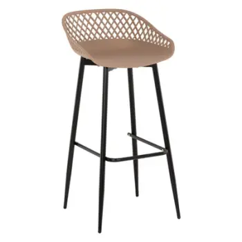 Karrige për bar AVAYA FH8686.13, polipropilenë ngjyrë kapuçino, këmbë metalike të zeza, 46x48x99H cm.