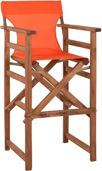 Karrige për bar, ngjyrë arre, me jastëk pvc portokalli FH10374.02